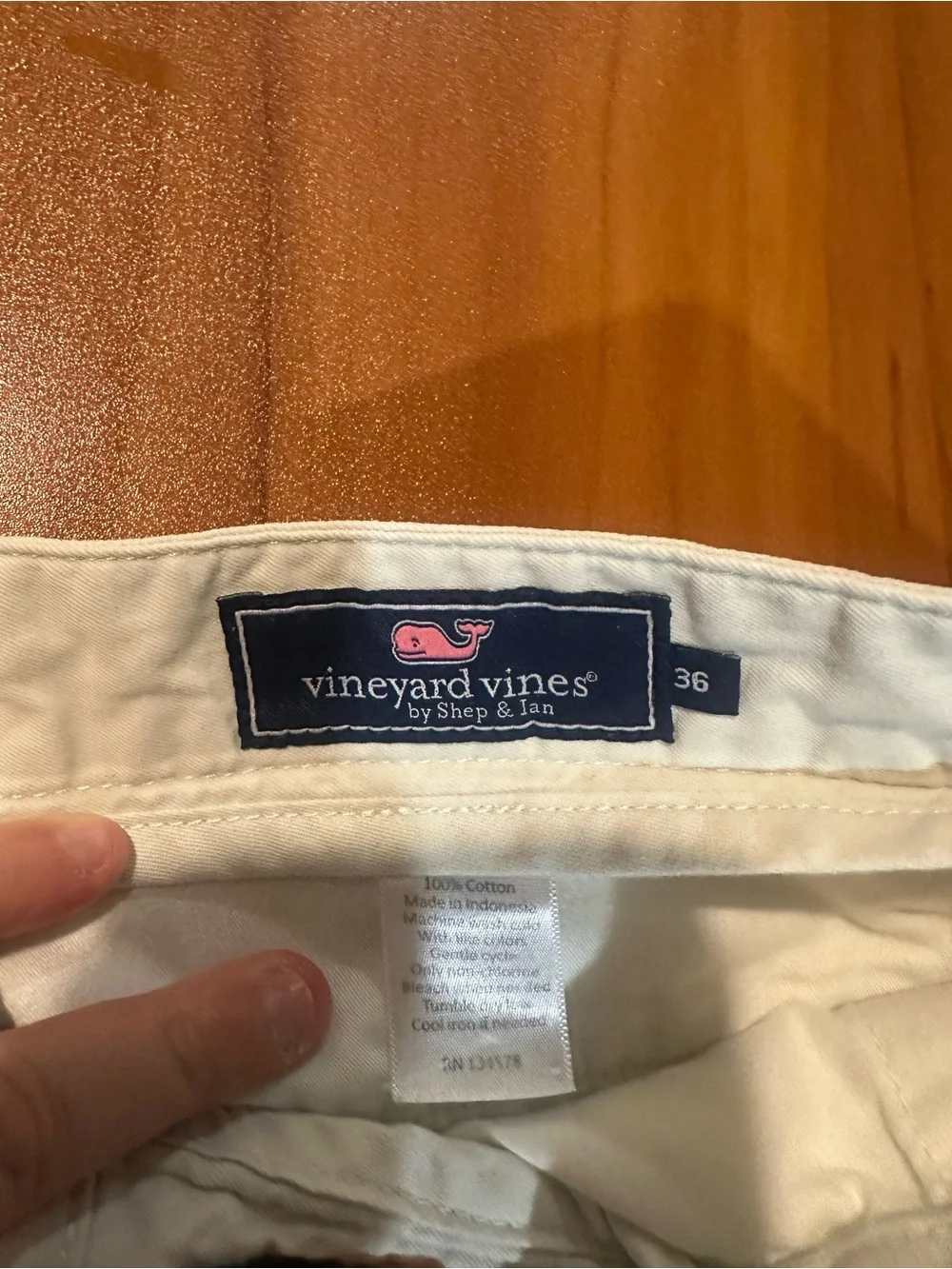 Vineyard Vines Men’s 100% Cotton Khaki Chino Shorts Size 36 Flat Front Beige